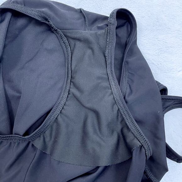 Lands End Scoop Neck Tugless One Piece Swimsuit Black Padded Soft Bra Womens 8 - Picture 7 of 7